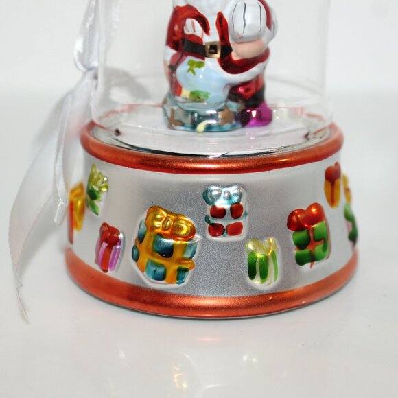 Mr. Christmas Santa Glass Ornament Music Box “We Wish You A Merry Christmas” - Picture 3 of 9